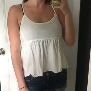 Urban Outfitters white ruffled tie die shirt